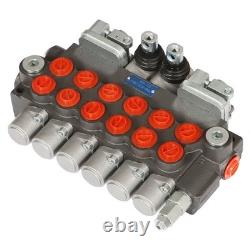 11GPM Hydraulic Backhoe Directional Control Valve 6 Spool With 2 Joysticks