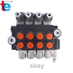 11 GPM 4 Spool Hydraulic Monoblock Double Acting Control Valve, SAE Ports