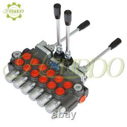 11 GPM 6 Spool Hydraulic Backhoe Directional Control Valve +Conversion Plug
