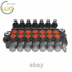 11 GPM 7 Spool Hydraulic Monoblock Double Acting Control Valve, SAE Ports