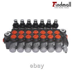 11 GPM 7 Spool Hydraulic Monoblock Double Acting Control Valve, SAE Ports