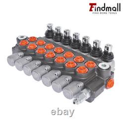 11 GPM 7 Spool Hydraulic Monoblock Double Acting Control Valve, SAE Ports