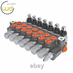 11 GPM 7 Spool Hydraulic Monoblock Double Acting Control Valve, SAE Ports