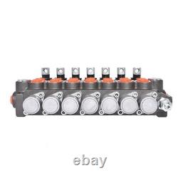 11 GPM 7 Spool Hydraulic Monoblock Double Acting Control Valve, SAE Ports