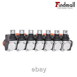 11 GPM 7 Spool Hydraulic Monoblock Double Acting Control Valve, SAE Ports