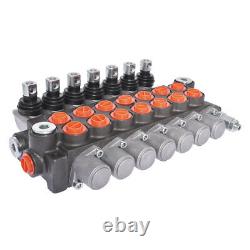 11 GPM 7 Spool Hydraulic Monoblock Double Acting Control Valve, SAE Ports