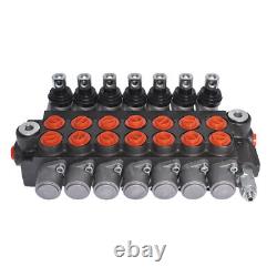 11 GPM 7 Spool Hydraulic Monoblock Double Acting Control Valve, SAE Ports