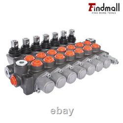 11 GPM 7 Spool Hydraulic Monoblock Double Acting Control Valve, SAE Ports