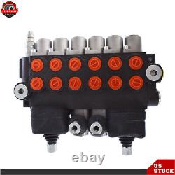 11 GPM Hydraulic Backhoe Directional Control Valve 6 Spool With 2 Joysticks