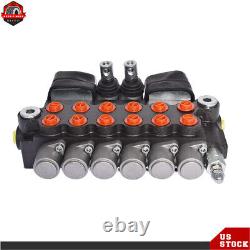 11 GPM Hydraulic Backhoe Directional Control Valve 6 Spool With 2 Joysticks
