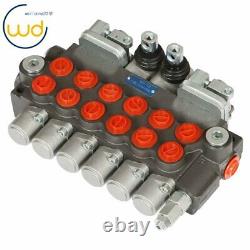 11 GPM Hydraulic Backhoe Directional Control Valve with 2 Joysticks, 6 Spool