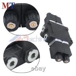 12V DC 2 Spool 13 GPM Hydraulic Solenoid Control Valve Double Acting 3600PSI