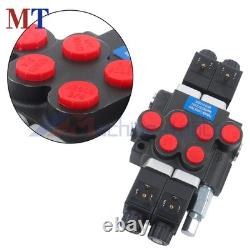 12V DC 2 Spool 13 GPM Hydraulic Solenoid Control Valve Double Acting 3600PSI