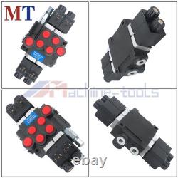 12V DC 2 Spool 13 GPM Hydraulic Solenoid Control Valve Double Acting 3600PSI