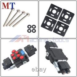12V DC 2 Spool 13 GPM Hydraulic Solenoid Control Valve Double Acting 3600PSI