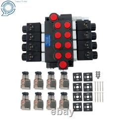 13 GPM 12V DC Hydraulic Control Valve Double Acting 4 Spool Design