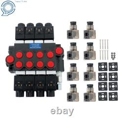 13 GPM 12V DC Hydraulic Control Valve Double Acting 4 Spool Design