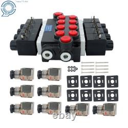 13 GPM 12V DC Hydraulic Control Valve Double Acting 4 Spool Design