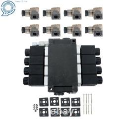 13 GPM 12V DC Hydraulic Control Valve Double Acting 4 Spool Design