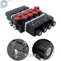 13 GPM 12V DC Hydraulic Control Valve Double Acting 4 Spool Design