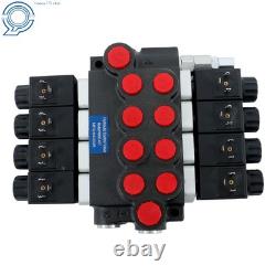 13 GPM 12V DC Hydraulic Control Valve Double Acting 4 Spool Design