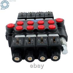 13 GPM 12V DC Hydraulic Control Valve Double Acting 4 Spool Design