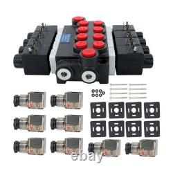 13 GPM 3600PSI 4 Spool Solenoid 12V DC Hydraulic Control Valve Double Acting