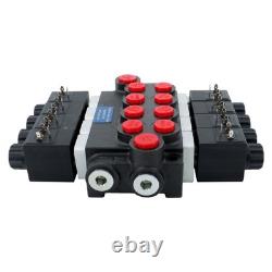 13 GPM 3600PSI 4 Spool Solenoid 12V DC Hydraulic Control Valve Double Acting