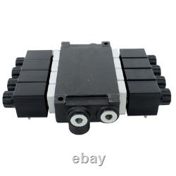 13 GPM 3600PSI 4 Spool Solenoid 12V DC Hydraulic Control Valve Double Acting