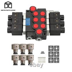 13 GPM 3600 PSI 3 Spool Solenoid 12V DC Hydraulic Control Valve Double Acting