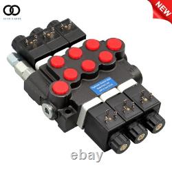 13 GPM 3 Spool, Hydraulic Monoblock Solenoid Motor Control Valve 12V DC 3600 PSI
