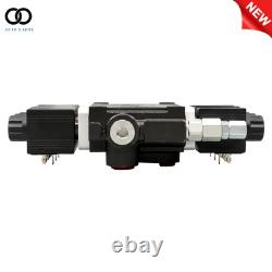 13 GPM 3 Spool, Hydraulic Monoblock Solenoid Motor Control Valve 12V DC 3600 PSI