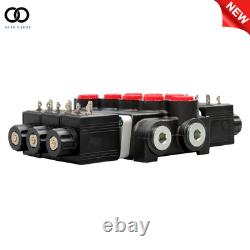 13 GPM 3 Spool, Hydraulic Monoblock Solenoid Motor Control Valve 12V DC 3600 PSI