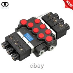 13 GPM 3 Spool, Hydraulic Monoblock Solenoid Motor Control Valve 12V DC 3600 PSI