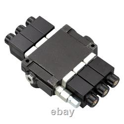 13 GPM 3 Spool Solenoid Hydraulic Control Valve Double Acting 3600 PSI 12V DC