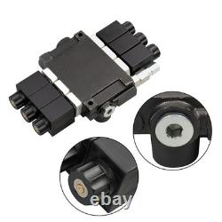 13 GPM 3 Spool Solenoid Hydraulic Control Valve Double Acting 3600 PSI 12V DC