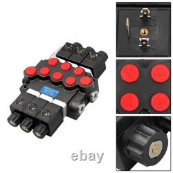 13 GPM 3 Spool Solenoid Hydraulic Control Valve Double Acting 3600 PSI 12V DC