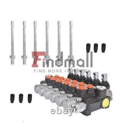 13 GPM 6 Spool 3600 PSI Hydraulic Control Valve Double Acting SAE Ports
