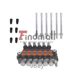 13 GPM 6 Spool 3600 PSI Hydraulic Control Valve Double Acting SAE Ports