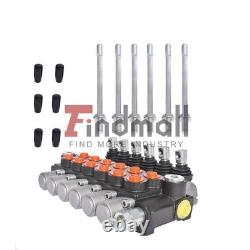 13 GPM 6 Spool 3600 PSI Hydraulic Control Valve Double Acting SAE Ports