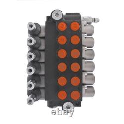 13 GPM 6 Spool 3600 PSI Hydraulic Control Valve Double Acting SAE Ports