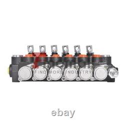 13 GPM 6 Spool 3600 PSI Hydraulic Control Valve Double Acting SAE Ports