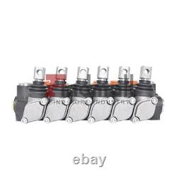 13 GPM 6 Spool 3600 PSI Hydraulic Control Valve Double Acting SAE Ports