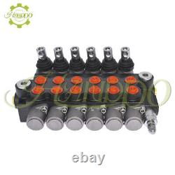 13 GPM 6 Spool Hydraulic Control Valve Double Acting 3600 PSI +Conversion Plug