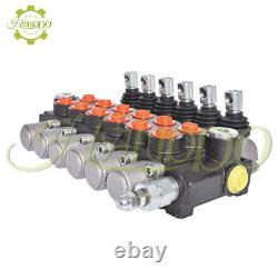 13 GPM 6 Spool Hydraulic Control Valve Double Acting 3600 PSI +Conversion Plug