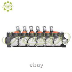 13 GPM 6 Spool Hydraulic Control Valve Double Acting 3600 PSI +Conversion Plug