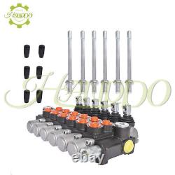 13 GPM 6 Spool Hydraulic Control Valve Double Acting 3600 PSI +Conversion Plug