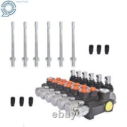 13 GPM 6 Spool Hydraulic Control Valve Double Acting 3600 PSI SAE Ports