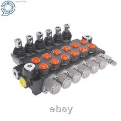 13 GPM 6 Spool Hydraulic Control Valve Double Acting 3600 PSI SAE Ports