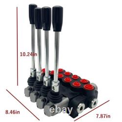 13 GPM Adjustable 4 Spool Hydraulic Control Valve Tractor Loader 4500 PSI